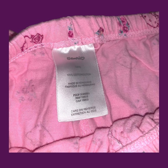 Hello Kitty PJ set. top with matching bottoms size small - Picture 6 of 6